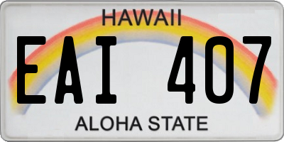 HI license plate EAI407