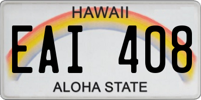 HI license plate EAI408