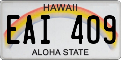 HI license plate EAI409