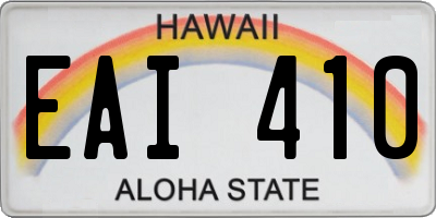 HI license plate EAI410