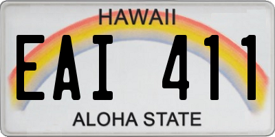 HI license plate EAI411