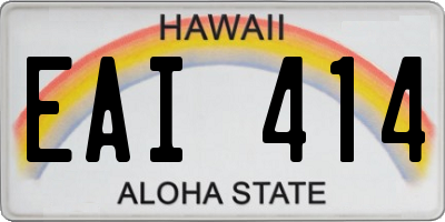 HI license plate EAI414