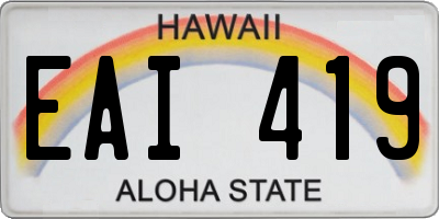 HI license plate EAI419