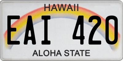 HI license plate EAI420