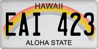 HI license plate EAI423