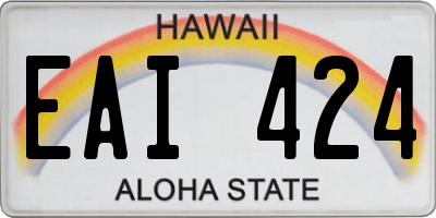 HI license plate EAI424