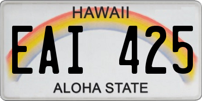 HI license plate EAI425