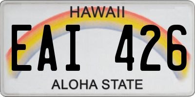 HI license plate EAI426