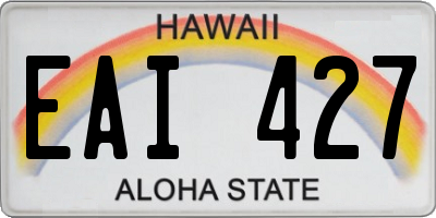 HI license plate EAI427