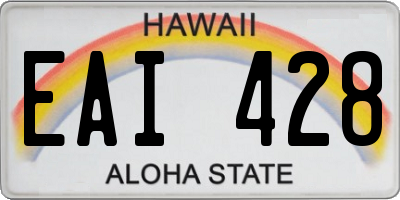 HI license plate EAI428