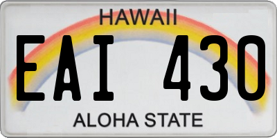 HI license plate EAI430