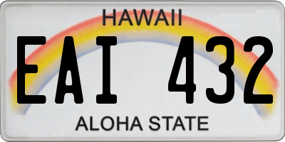 HI license plate EAI432