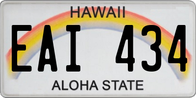 HI license plate EAI434