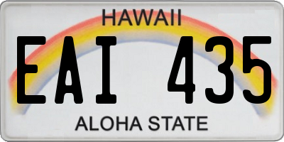 HI license plate EAI435