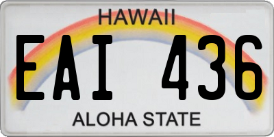 HI license plate EAI436