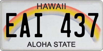 HI license plate EAI437