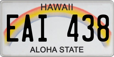 HI license plate EAI438