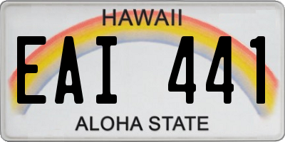 HI license plate EAI441