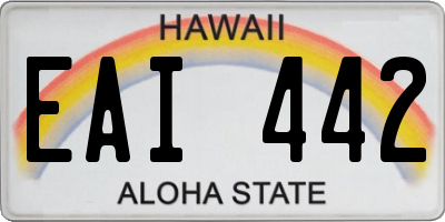 HI license plate EAI442