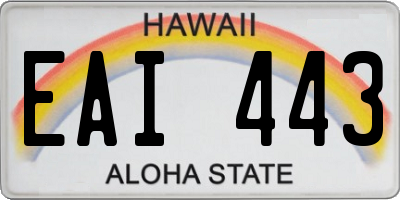 HI license plate EAI443