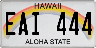 HI license plate EAI444