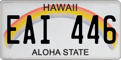 HI license plate EAI446