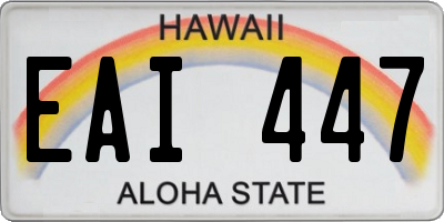 HI license plate EAI447