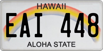 HI license plate EAI448