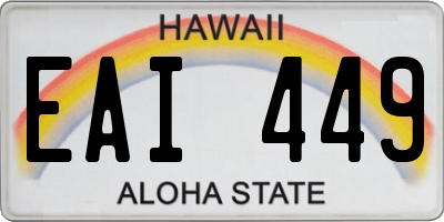 HI license plate EAI449