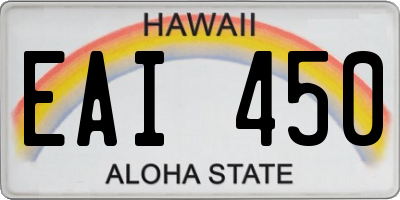 HI license plate EAI450