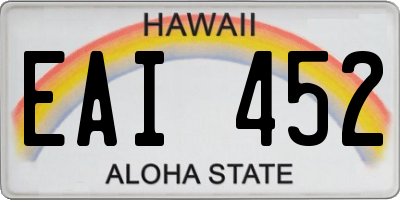 HI license plate EAI452