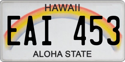 HI license plate EAI453