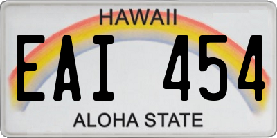 HI license plate EAI454