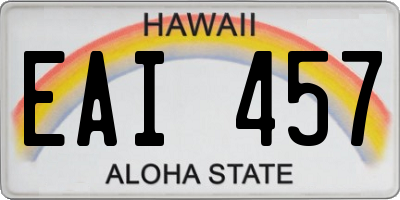 HI license plate EAI457