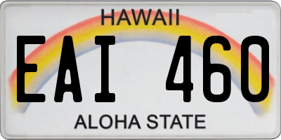 HI license plate EAI460