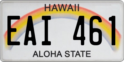 HI license plate EAI461