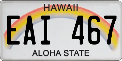 HI license plate EAI467