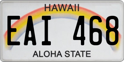 HI license plate EAI468