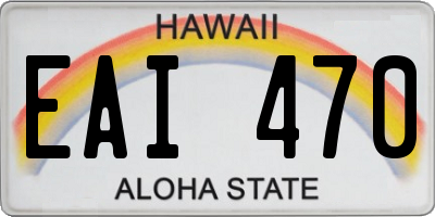 HI license plate EAI470