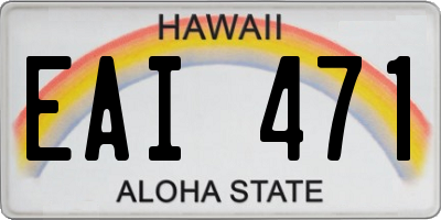 HI license plate EAI471