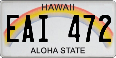 HI license plate EAI472