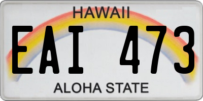 HI license plate EAI473