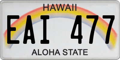 HI license plate EAI477