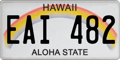 HI license plate EAI482