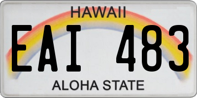 HI license plate EAI483