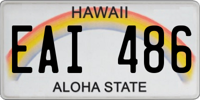 HI license plate EAI486