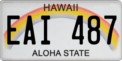 HI license plate EAI487