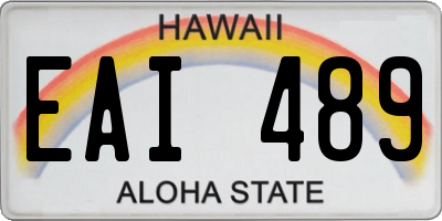 HI license plate EAI489