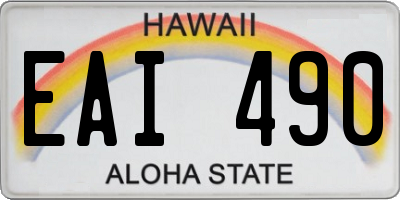 HI license plate EAI490