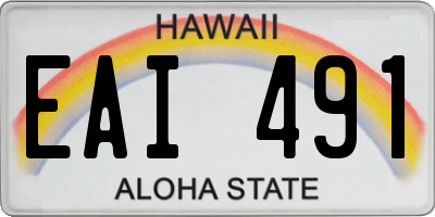 HI license plate EAI491